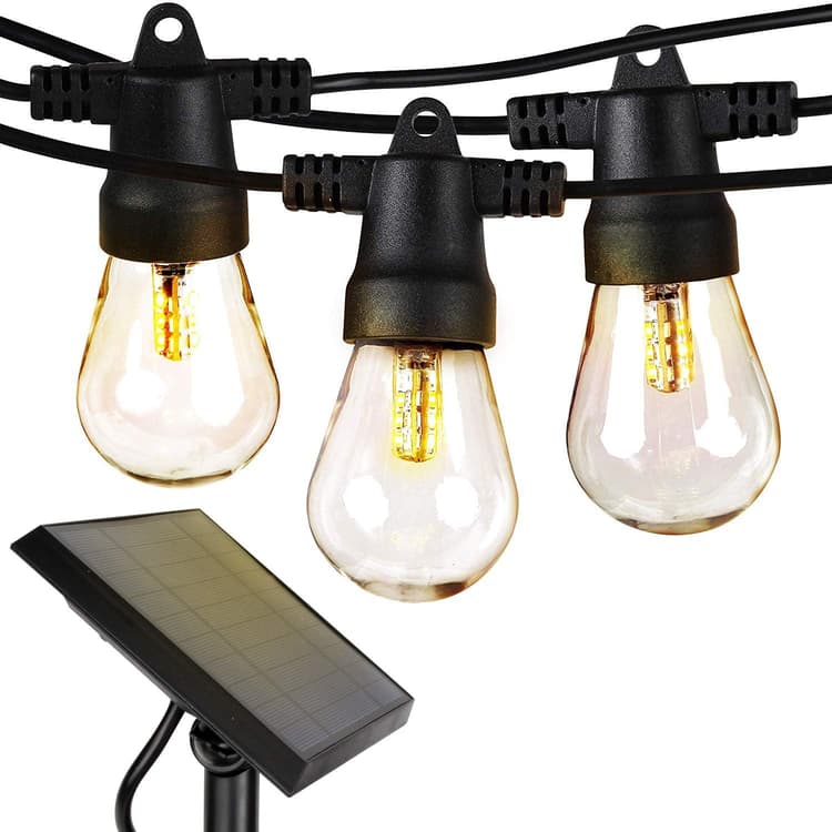 Brightech Ambience Pro Solar Powered Outdoor String Lights, 27 ft
