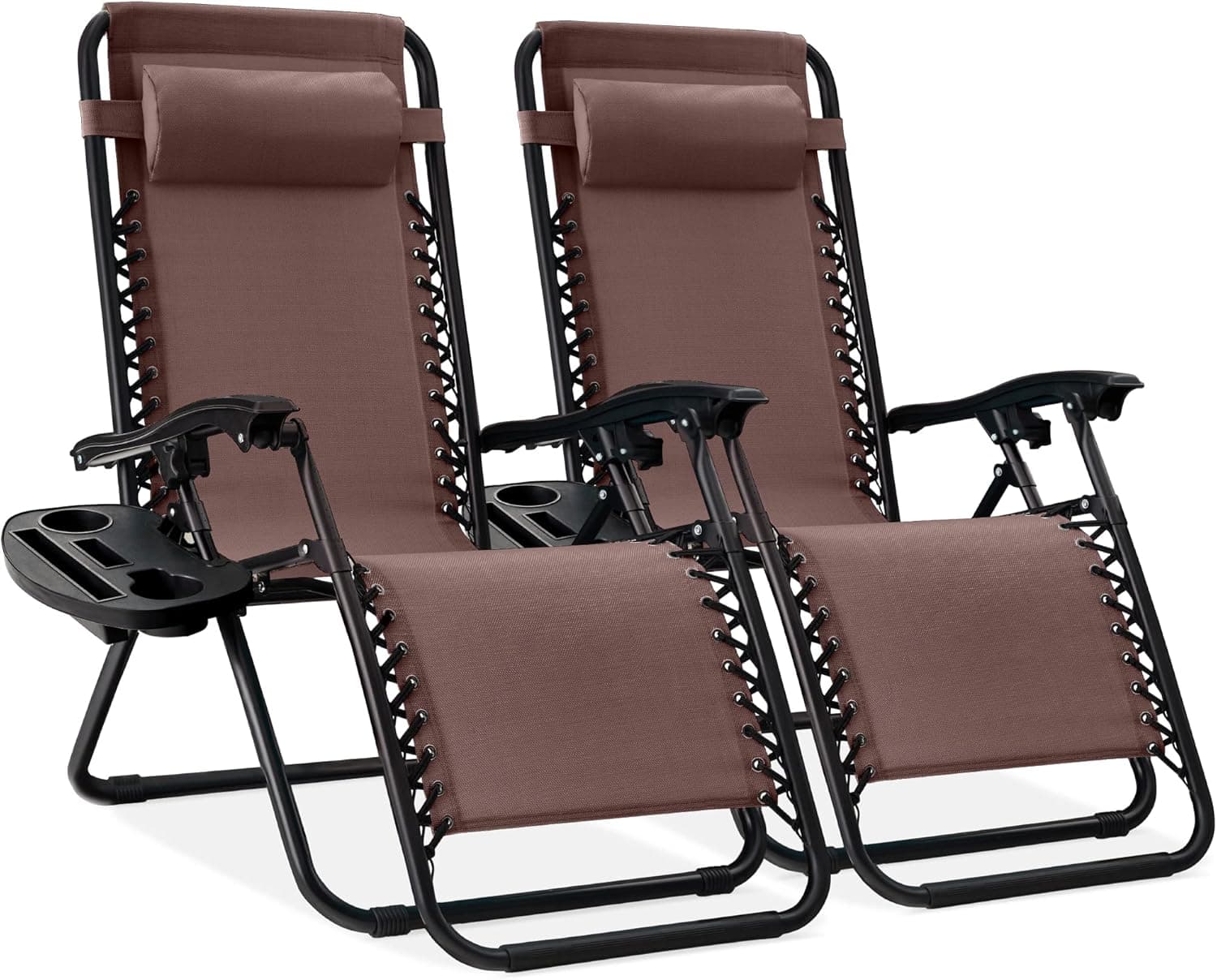 Best Choice Products Set of 2 Adjustable Steel Mesh Zero Gravity Lounge Chair Recliners